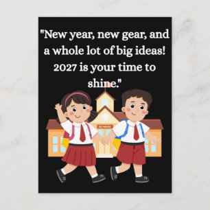 Back To School 2027 Kids Motivational Postcard