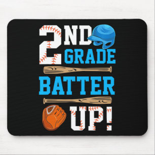 Back To School 2nd Grade Batter Up Baseball First  Mouse Mat