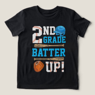 Back To School 2nd Grade Batter Up Baseball Tri-Blend Shirt