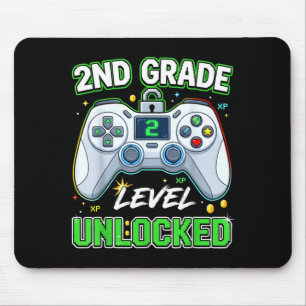 Back to school 2nd grade boys gamer first day mouse mat