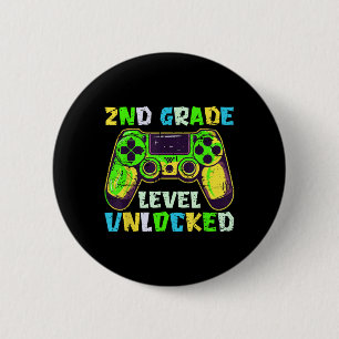 Back To School 2nd Grade Boys Gamer First Day Seco 6 Cm Round Badge