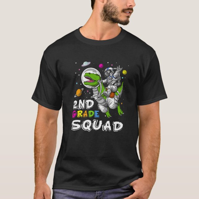 Back To School - 2Nd Grade Dinosaur Squad Teacher T-Shirt (Front)
