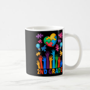 Back To School 2nd Grade Puzzles Heart Autism Awar Coffee Mug