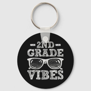 Back To School 2nd Grade Vibes Key Ring