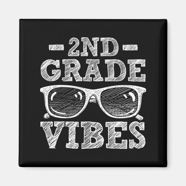 Back To School 2nd Grade Vibes Magnet (Front)
