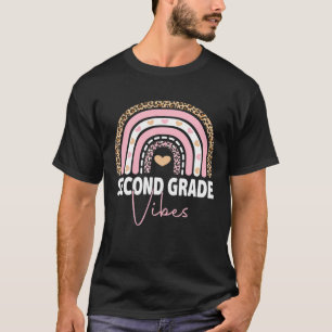 Back To School 2Nd Grade Vibes Rainbow Leopard Tea T-Shirt