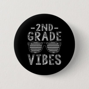 Back To School 2nd Grade Vibes Second Grade Teache 6 Cm Round Badge