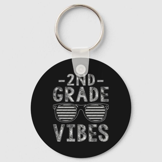 Back To School 2nd Grade Vibes Second Grade Teache Key Ring (Front)