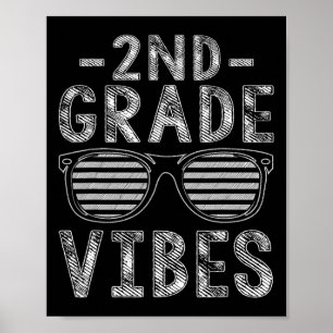 Back To School 2nd Grade Vibes Second Grade Teache Poster