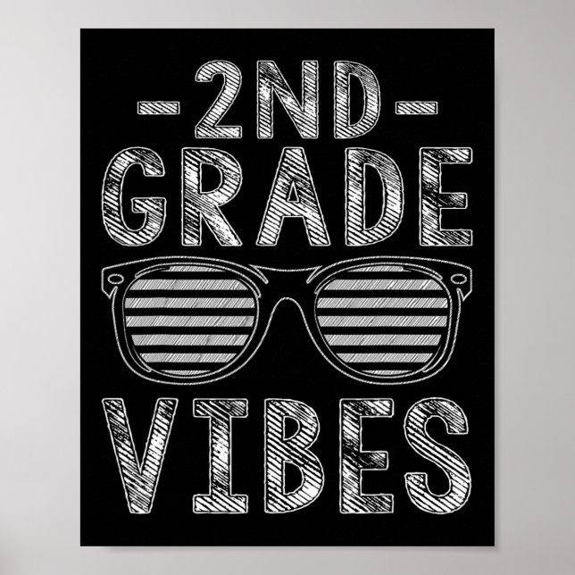 Back To School 2nd Grade Vibes Second Grade Teache Poster (Front)