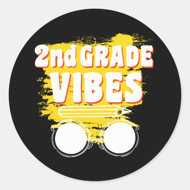 Back To School 2nd Grade Vibes Shirt First Day Kid Classic Round Sticker (Front)