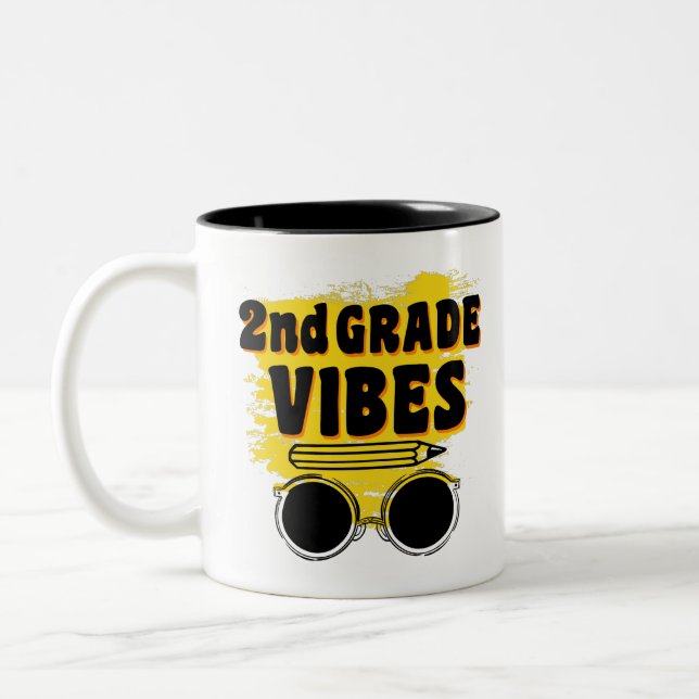 Back To School 2nd Grade Vibes Shirt First Day Kid Two-Tone Coffee Mug (Left)