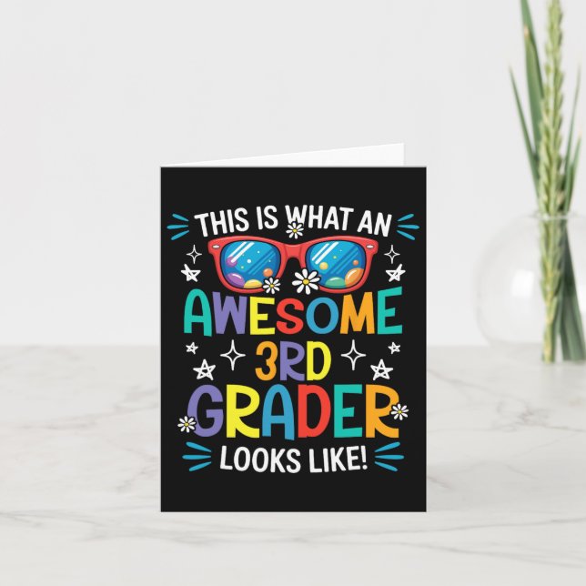 Back To School 3rd Grade Awesome Third Grader Look Card (Front)