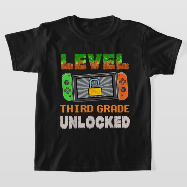Back to School 3rd Grade Boys Gamer T-Shirt (Laydown)
