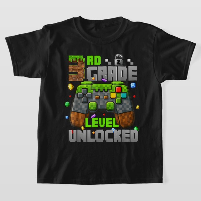 Back to School 3rd Grade Boys Gamer T-Shirt (Laydown)