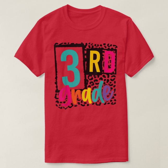 Back To School 3rd Grade Leopard First Day of Scho T-Shirt (Design Front)