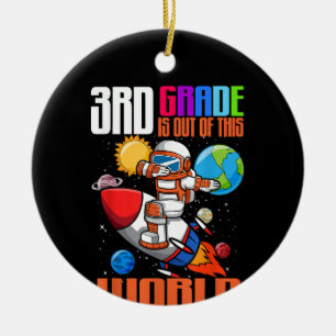 Back to School 3rd Grade Out of this World Space Ceramic Tree Decoration