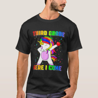 Back To School 3Rd Grade Unicorn Dabbing Kids Boys T-Shirt