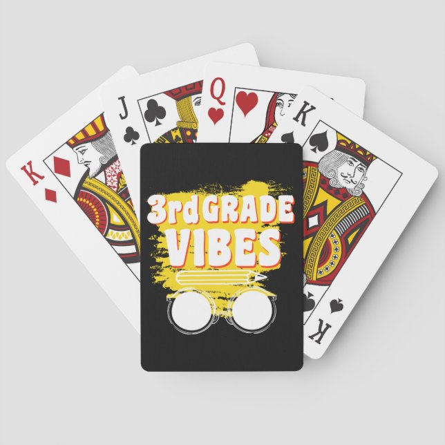 Back To School 3rd Grade Vibes Shirt First Day kid Playing Cards (Back)