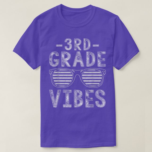 Back To School 3rd Grade Vibes Third Grade Teacher T-Shirt (Design Front)