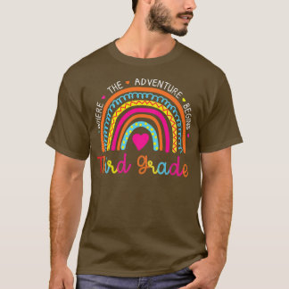 Back To School 3rd Third Grade Where The Adventure T-Shirt