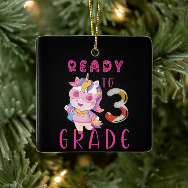 Back To School, 3Th Grade Ceramic Ornament (Tree)