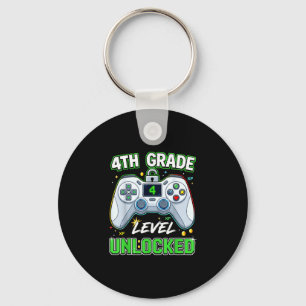 Back to school 4th grade boys gamer first day key ring