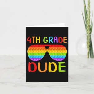 Back To School 4th Grade Dude Sungles Pop It Fidge Card