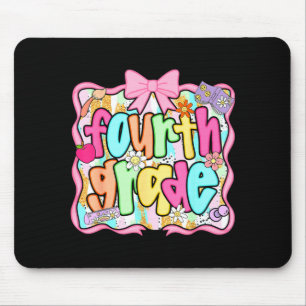 Back to school 4th grade fourth grade preppy mouse mat