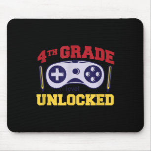 Back To School 4th Grade Level Unlocked Video Game Mouse Mat