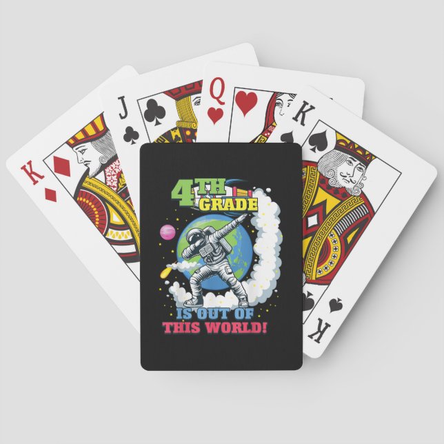 Back to School 4th Grade Space Out of this World Playing Cards (Back)