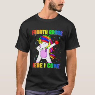 Back To School 4Th Grade Unicorn Dabbing Kids Boys T-Shirt