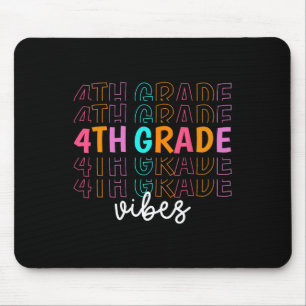 Back To School 4th Grade Vibes Retro Teacher Stude Mouse Mat