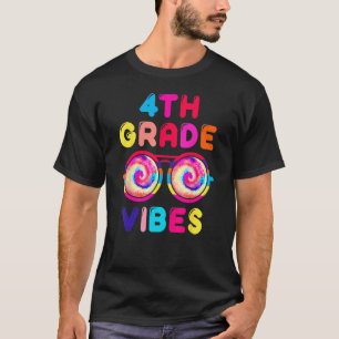 Back To School 4th Grade Vibes Tie Dye Sunglasses  T-Shirt