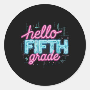Back To School 5th Grade Collection Classic Round Sticker