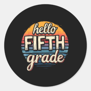 Back To School 5th Grade Outfit  Classic Round Sticker