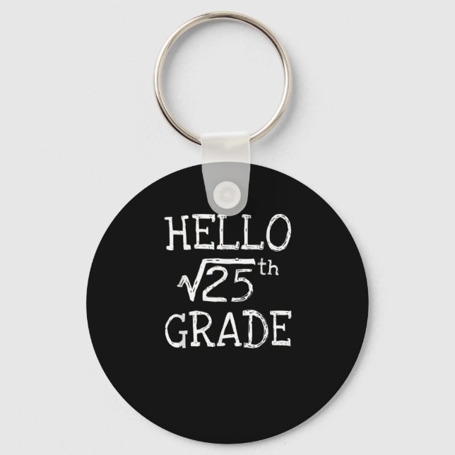 Back To School 5th Grade Square Root Of 25 Math Ki Key Ring (Front)
