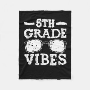 Back To School 5th Grade Vibes Fleece Blanket