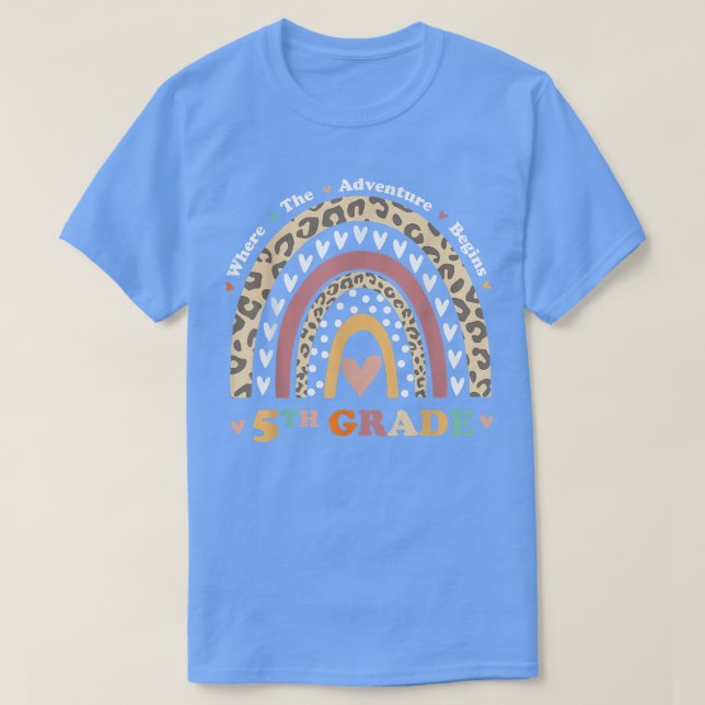 Back To School 5th Grade Where The Adventure Begin T-Shirt (Design Front)