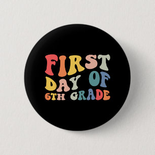 Back To School 6th Grade 6th Grade Groovy Teacher 6 Cm Round Badge