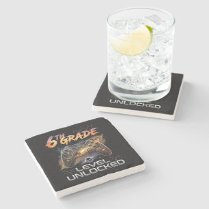 Back to School 6th Grade Boys First Day School Stone Coaster