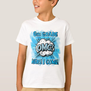 Back To School 6th Grade Comic Style T-Shirt
