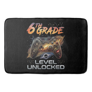 Back to School 6th Grade Gamer First Day School Bath Mat