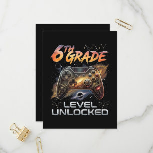 Back to School 6th Grade Gamer First Day School Invitation Postcard
