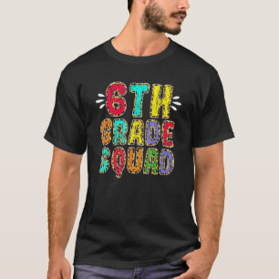 Back To School 6th Grade Squad Leopard Print Teach T-Shirt