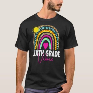Back To School 6th Grade Vibes Rainbow Leopard Tea T-Shirt