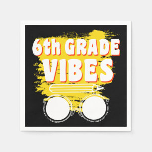 Back To School 6th Grade Vibes Shirt First Day Kid Napkin
