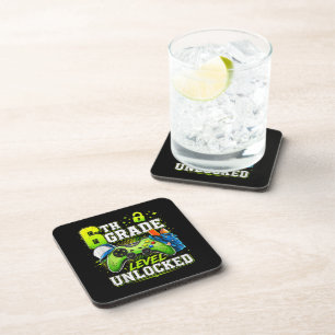 Back to School 6th Sixth Grade Level Unlocked Coaster