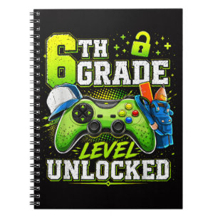 Back to School 6th Sixth Grade Level Unlocked  Notebook