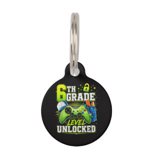 Back to School 6th Sixth Grade Level Unlocked  Pet Tag